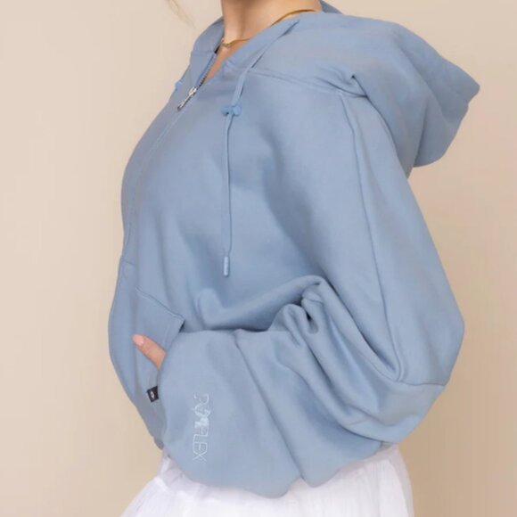 POPFLEX Sweaters - NWT POPFLEX Zip Cloud Hoodie Blue Storm, XXS/XS